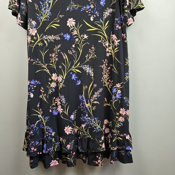 CECE Garden Floral Ruffled Kint Dress Multi-colored Womens Plus Sz 3X - Picture 6 of 14